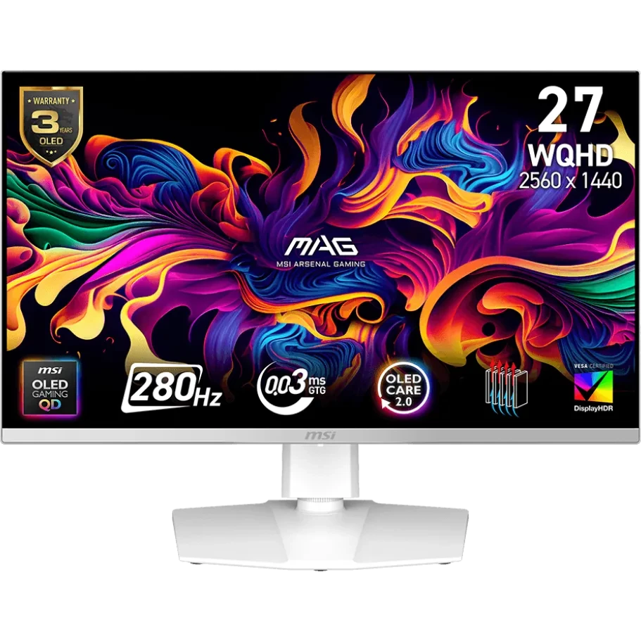 Monitors MSI MAG 272QPWDE QD-OLED X28 26.5" White (9S6-3CD79A-041) - MAG 272QPW QD-OLED X28