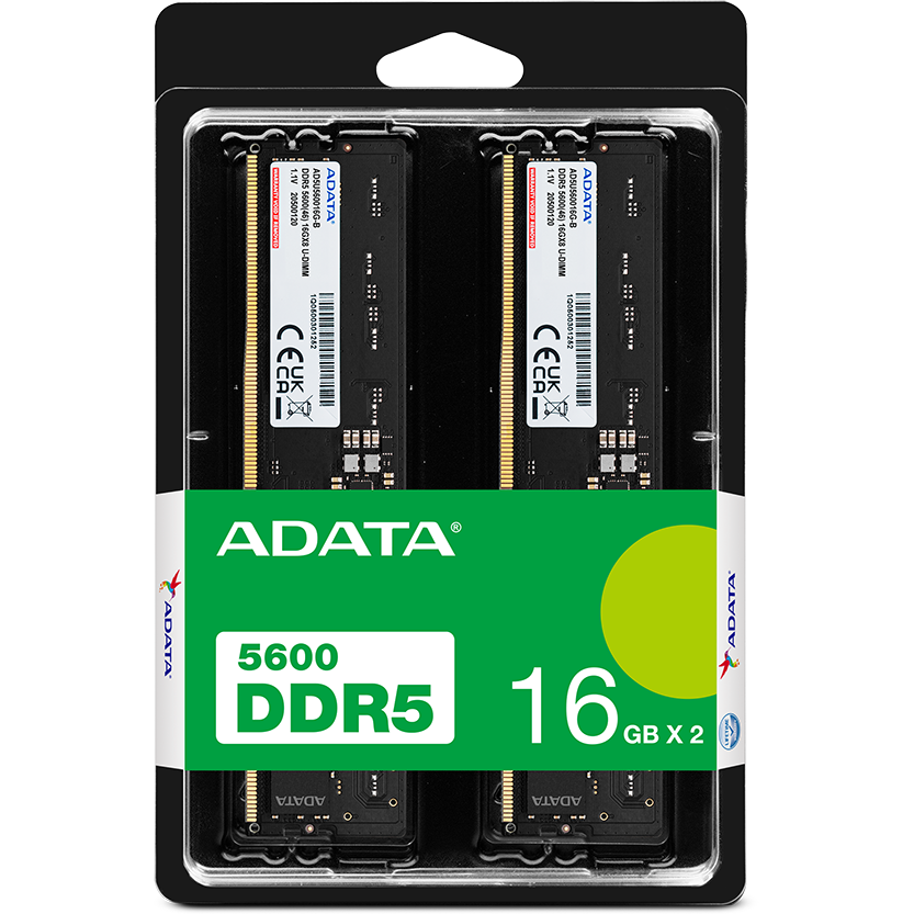 Arbeitsspeicher 32GB DDR5 5600MHz ADATA (AD5U560016G-DT) (2x16GB KIT) - Foto 2