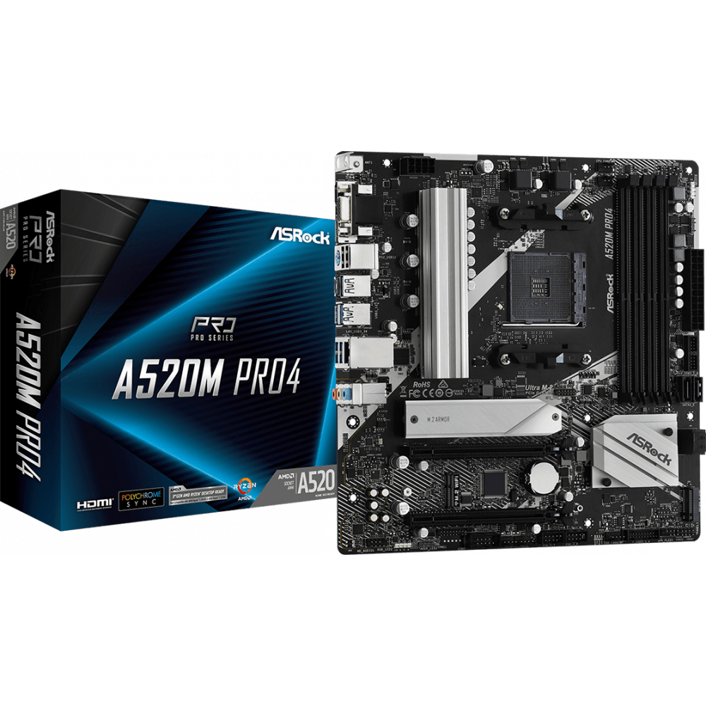 Mainboard ASRock A520M PRO4 - Foto 4