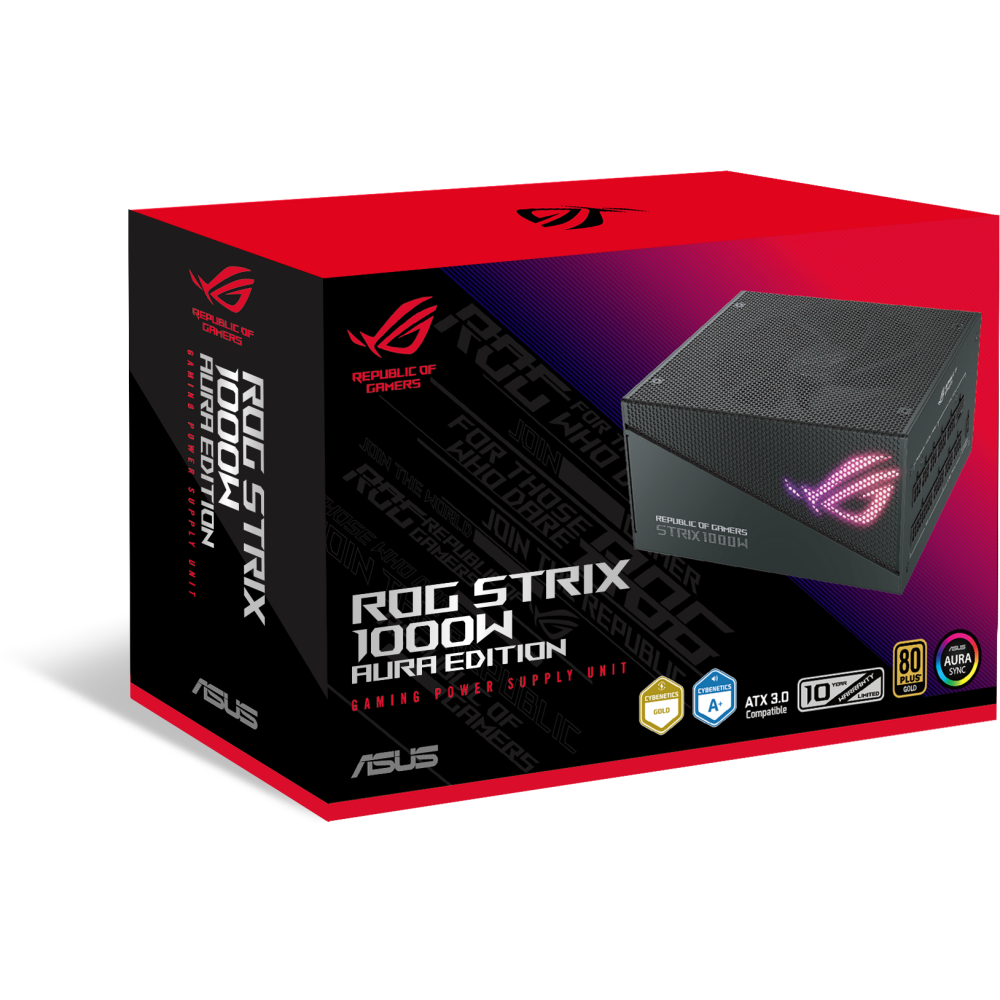 Netzteil 1000W ASUS ROG STRIX Gold Aura Edition (ROG-STRIX-1000G-AURAGAMING) - 90YE00P1-B0NA00 - Foto 10
