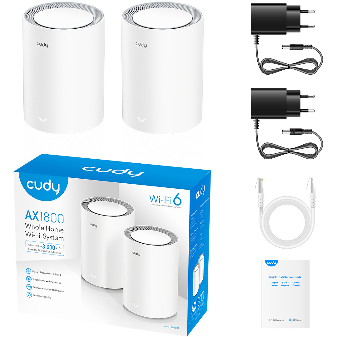 Mesh-System Cudy M1800 (2 pcs) - M1800(2-Pack) - Foto 4