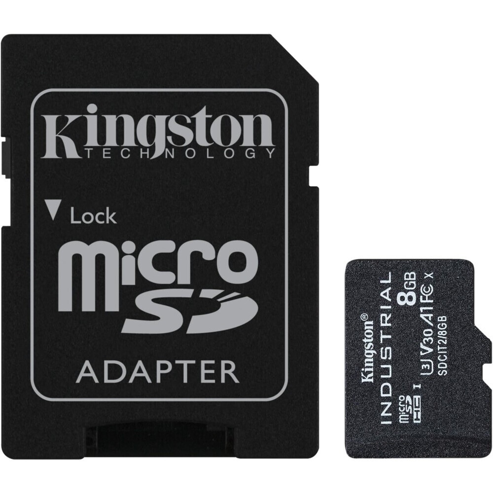 Speicherkarte 8GB MicroSD Kingston Industrial + SD adapter (SDCIT2/8GB)