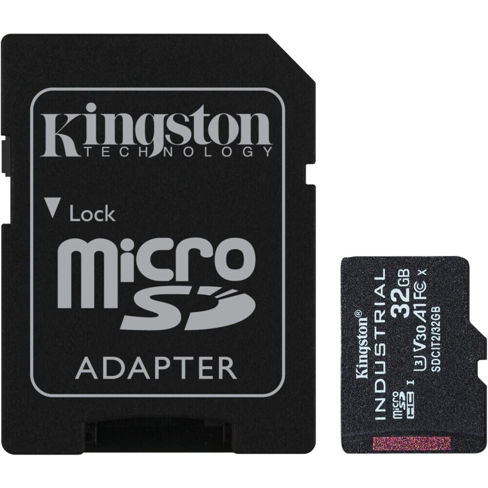 Speicherkarte 32GB MicroSD Kingston Industrial + SD adapter (SDCIT2/32GB)
