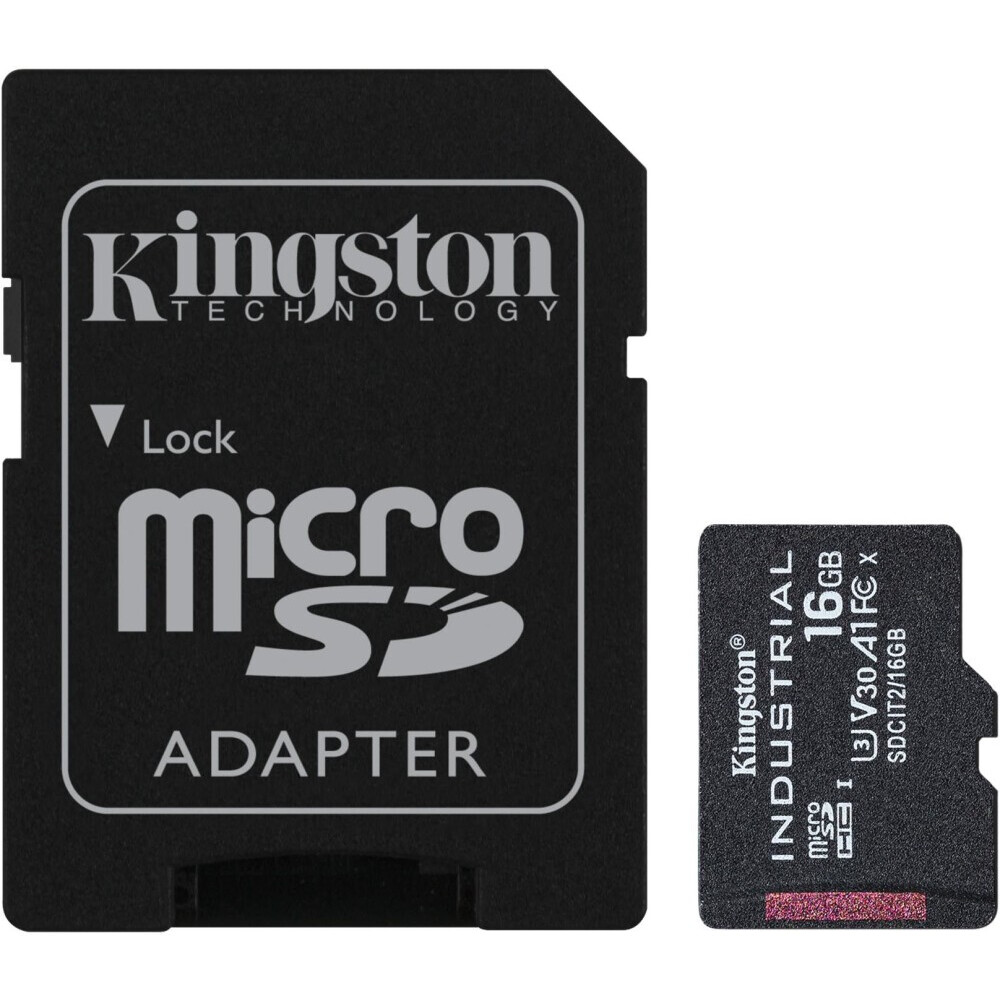 Speicherkarte 16GB MicroSD Kingston Industrial + SD adapter (SDCIT2/16GB)