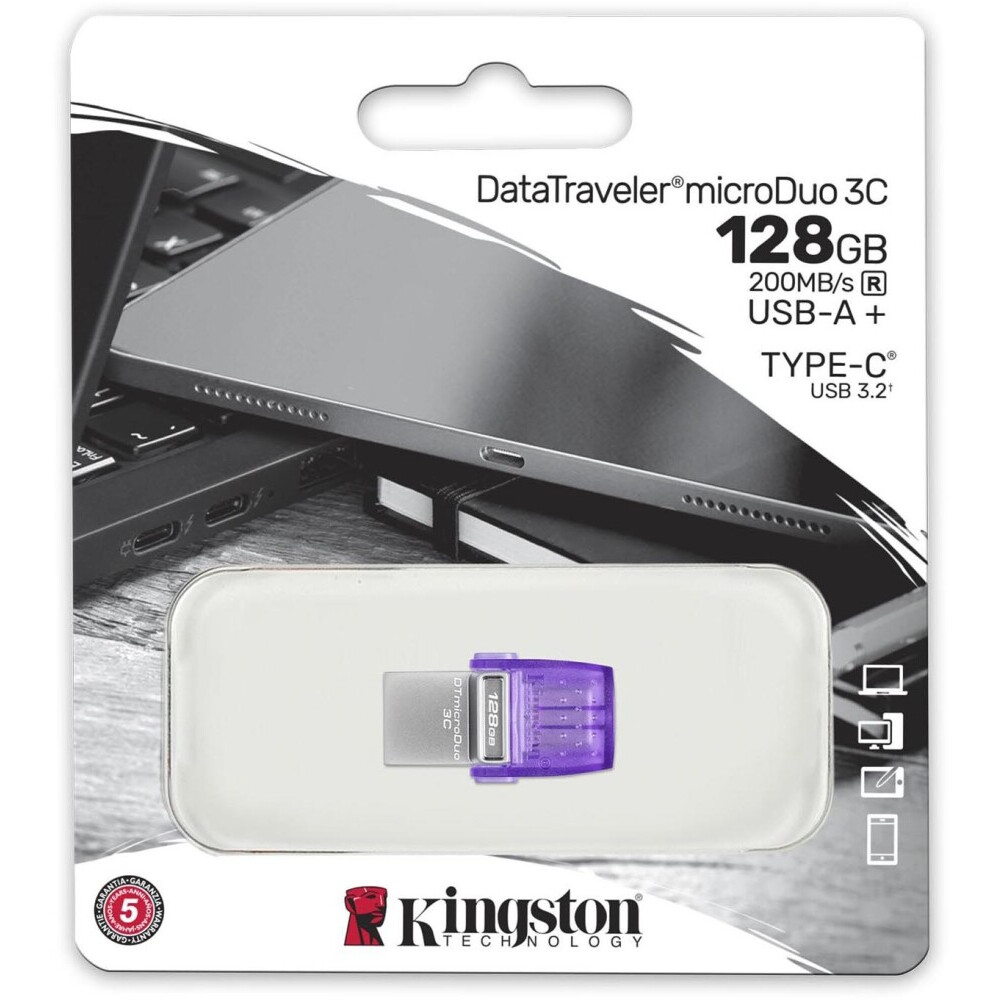 USB-Flash-Laufwerk 128GB Kingston DataTraveler microDuo 3C G3 (DTDUO3CG3/128GB) - Foto 3