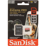 Speicherkarte 256GB MicroSD SanDisk Extreme Pro + SD adapter (SDSQXCD-256G-GN6MA)