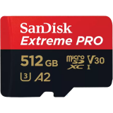 Speicherkarte 512GB MicroSD SanDisk Extreme Pro + SD adapter (SDSQXCD-512G-GN6MA)