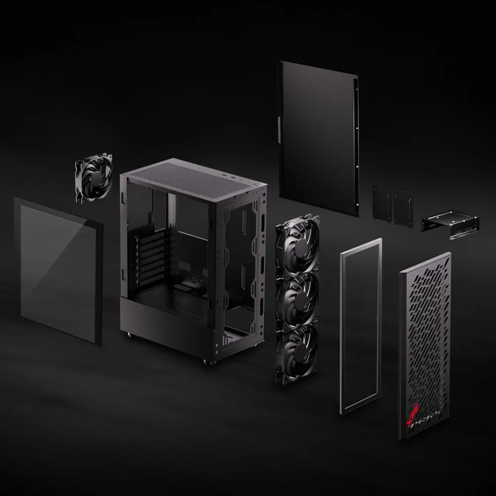 Gehäuse ADATA XPG VALOR AIR Black - VALORAIRMT-BKCWW - Foto 5