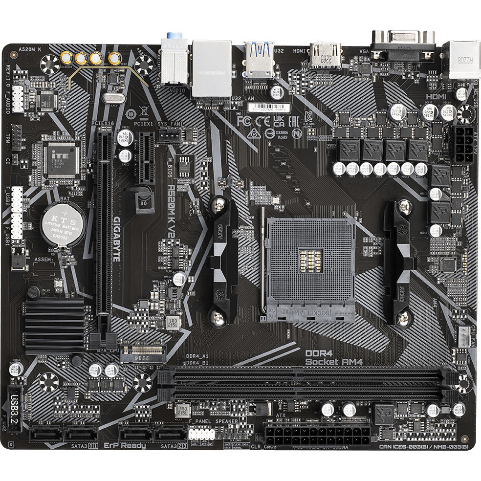 Mainboard Gigabyte A520M K V2 - Foto 3