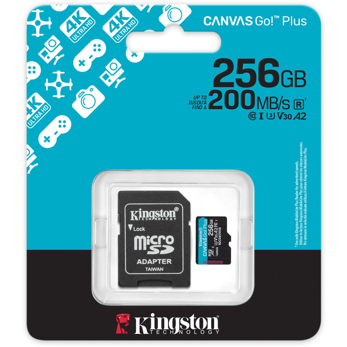 Speicherkarte 256GB MicroSD Kingston Canvas Go! Plus + SD adapter (SDCG4/256GB) - Foto 3