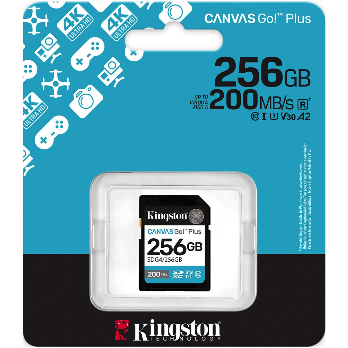 Speicherkarte 256GB SD Kingston Canvas Go! Plus (SDG4/256GB) - Foto 3