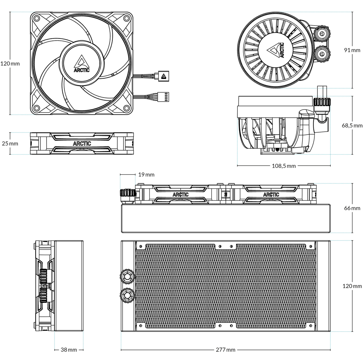 Flüssigkeitskühlsystem Arctic Liquid Freezer III Pro 240 Black - ACFRE00178A - Foto 7