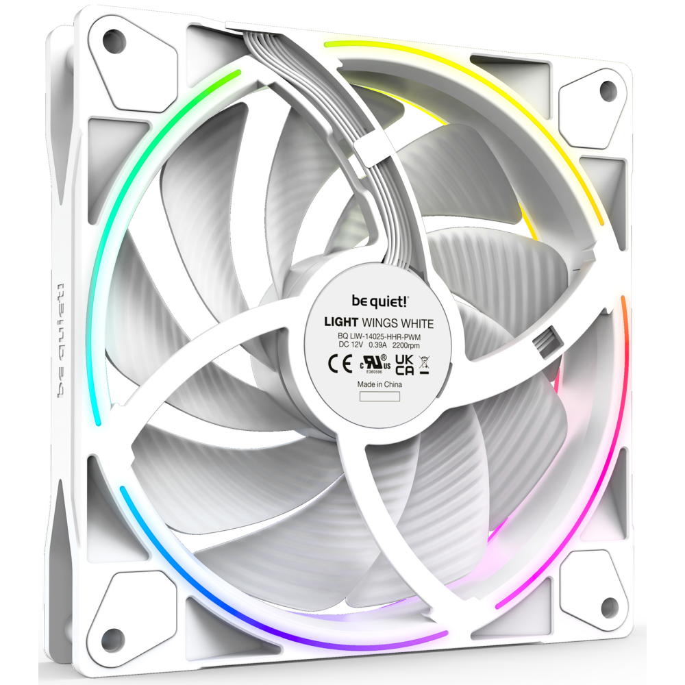 Gehäuselüfter Be Quiet Light Wings White 140mm High-speed PWM, 3 pcs - BL103 - Foto 4