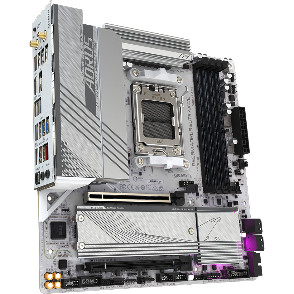 Mainboard Gigabyte B650M AORUS ELITE AX ICE - Foto 2