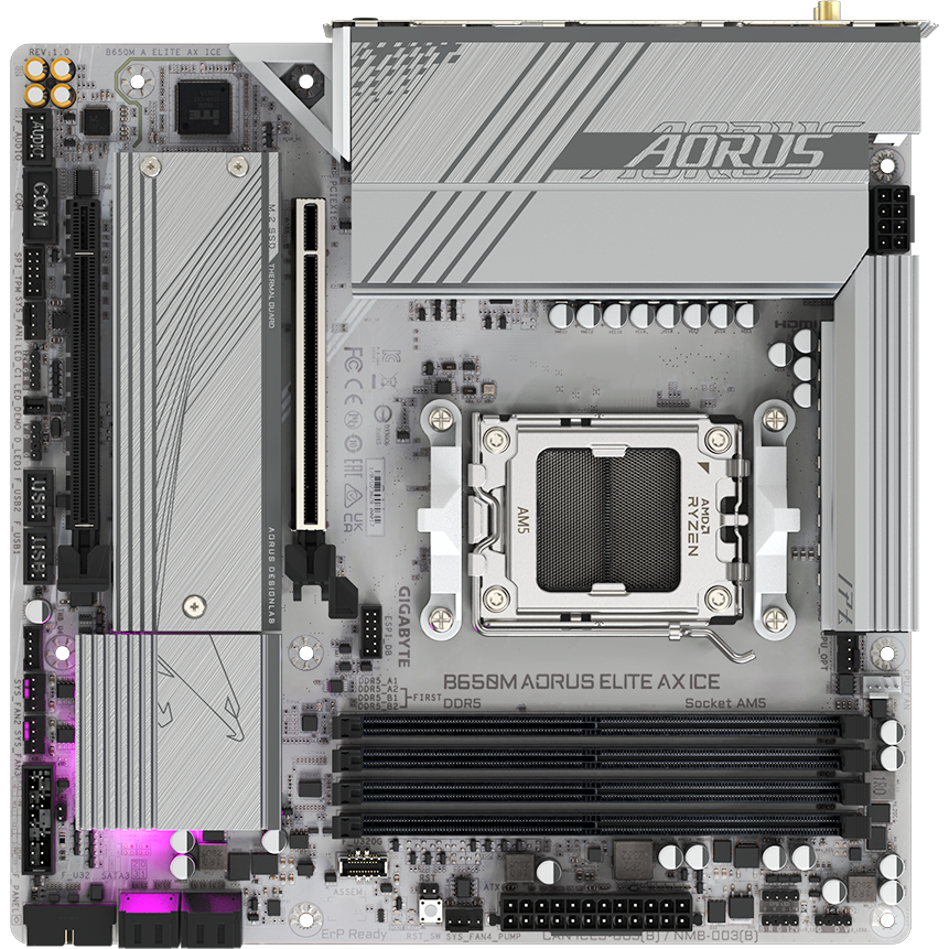 Mainboard Gigabyte B650M AORUS ELITE AX ICE - Foto 4