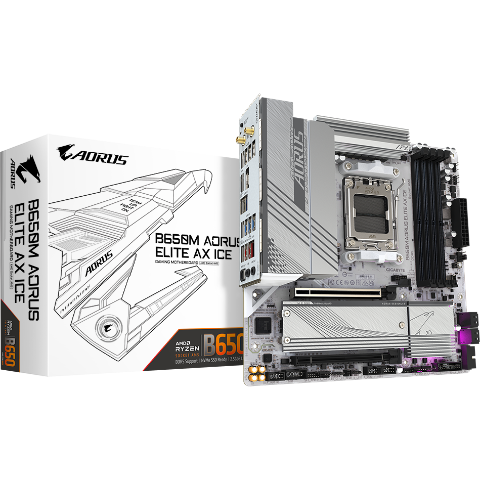 Mainboard Gigabyte B650M AORUS ELITE AX ICE - Foto 6