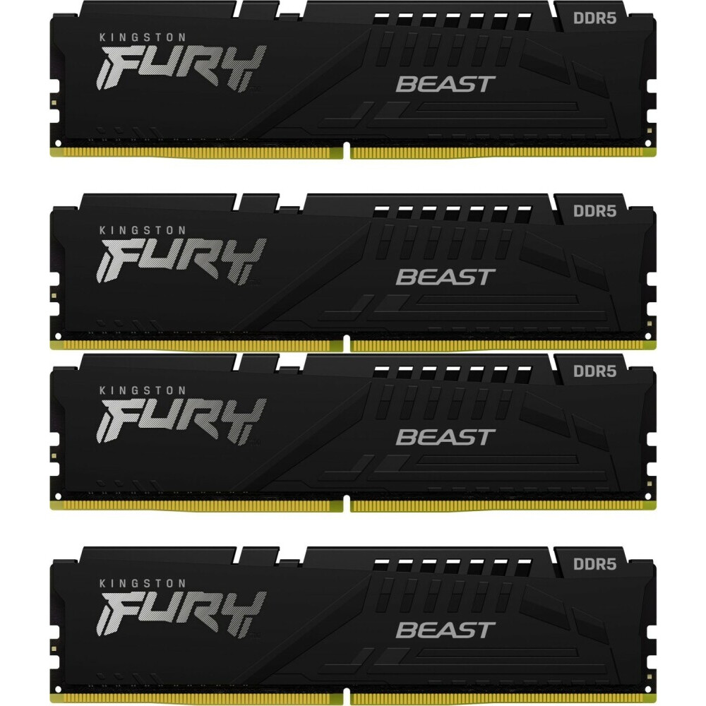 Arbeitsspeicher 128GB DDR5 5200MHz Kingston Fury Beast Black (KF552C40BBK4-128) (4x32GB KIT)
