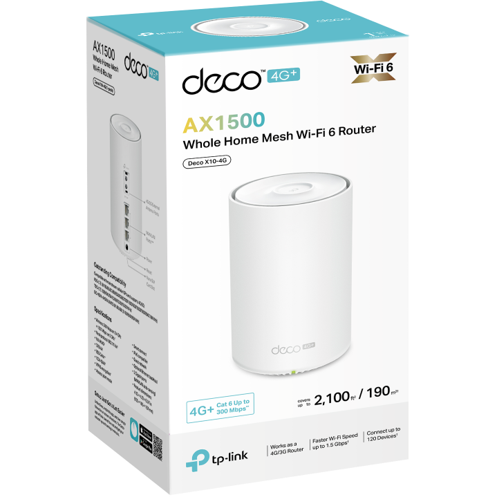 Mesh-Router TP-Link Deco X10-4G (1 pc) - Deco X10-4G(1-pack) - Foto 4