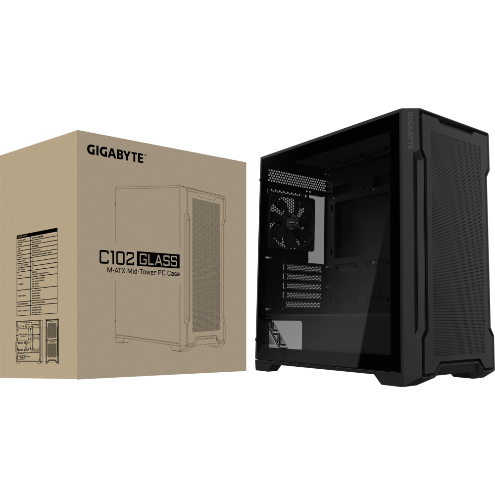 Gehäuse Gigabyte C102 GLASS Black - GB-C102G - Foto 8