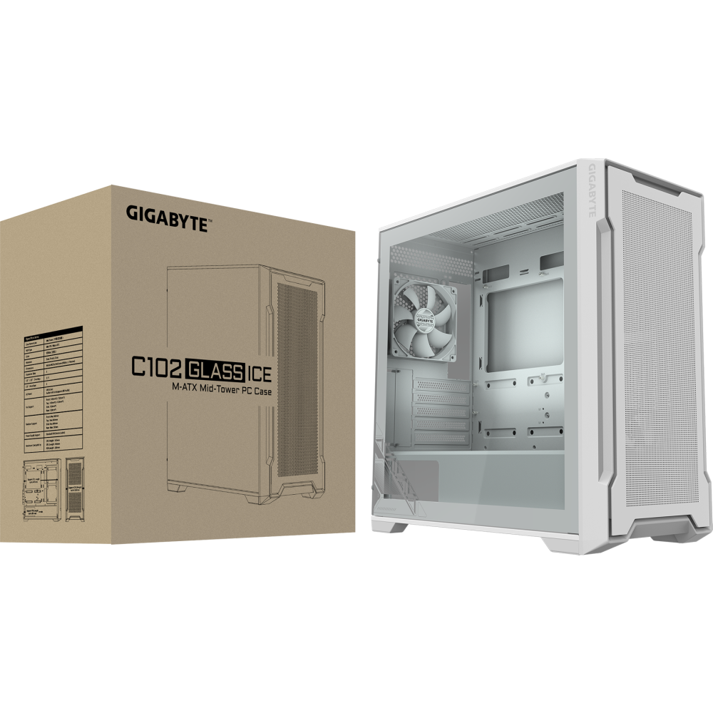 Gehäuse Gigabyte C102 GLASS ICE - GB-C102GI - Foto 8