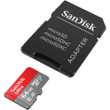 Speicherkarte 64GB MicroSD SanDisk Ultra + SD adapter (SDSQUAB-064G-GN6MA)