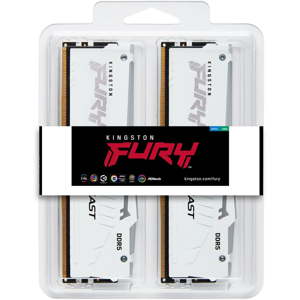 Arbeitsspeicher 32GB DDR5 6000MHz Kingston Fury Beast White RGB (KF560C36BWE2AK2-32) (2x16GB KIT) - Foto 3