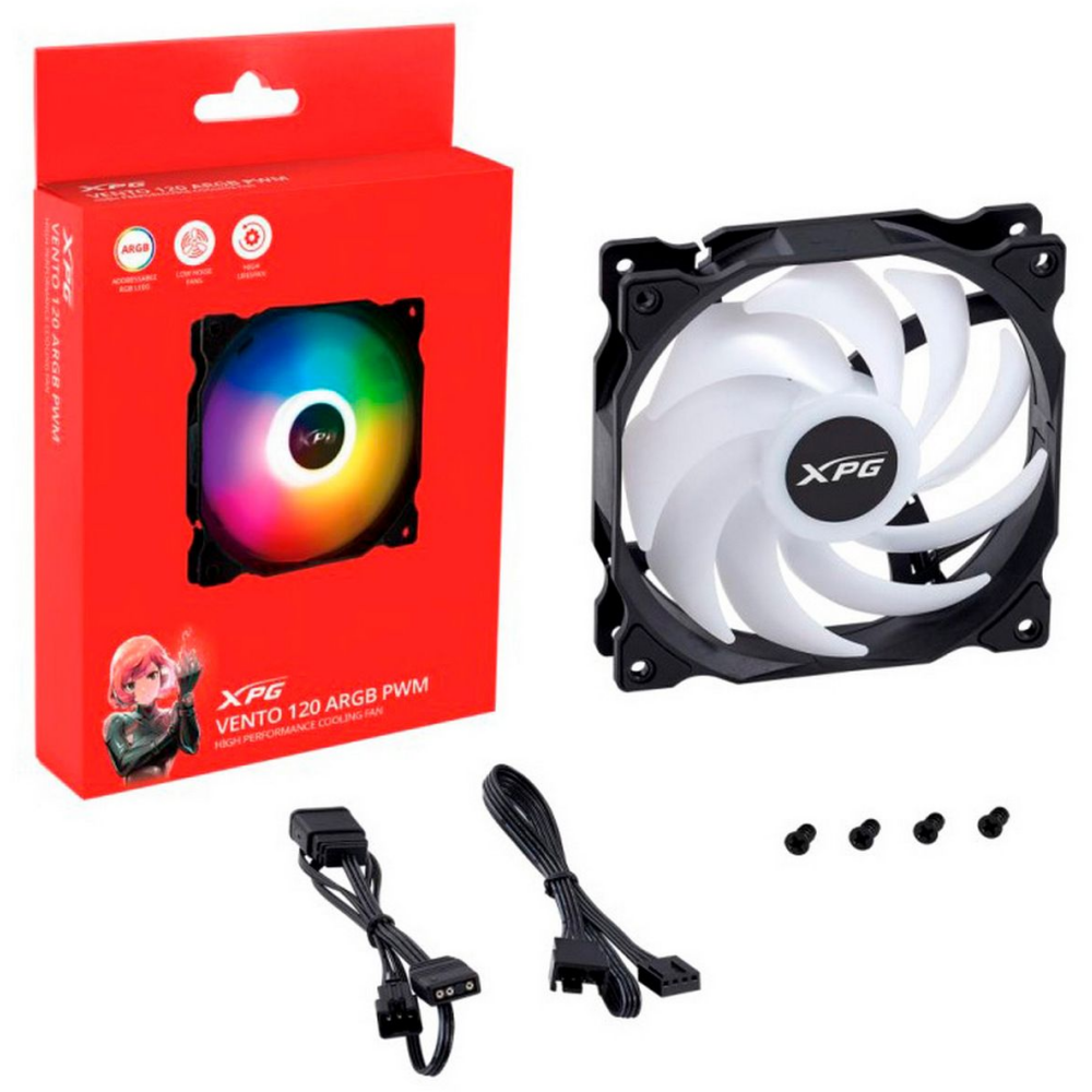 Gehäuselüfter ADATA XPG VENTO 120 ARGB PWM Black - VENTO120ARGBPWM-BKCWW - Foto 3
