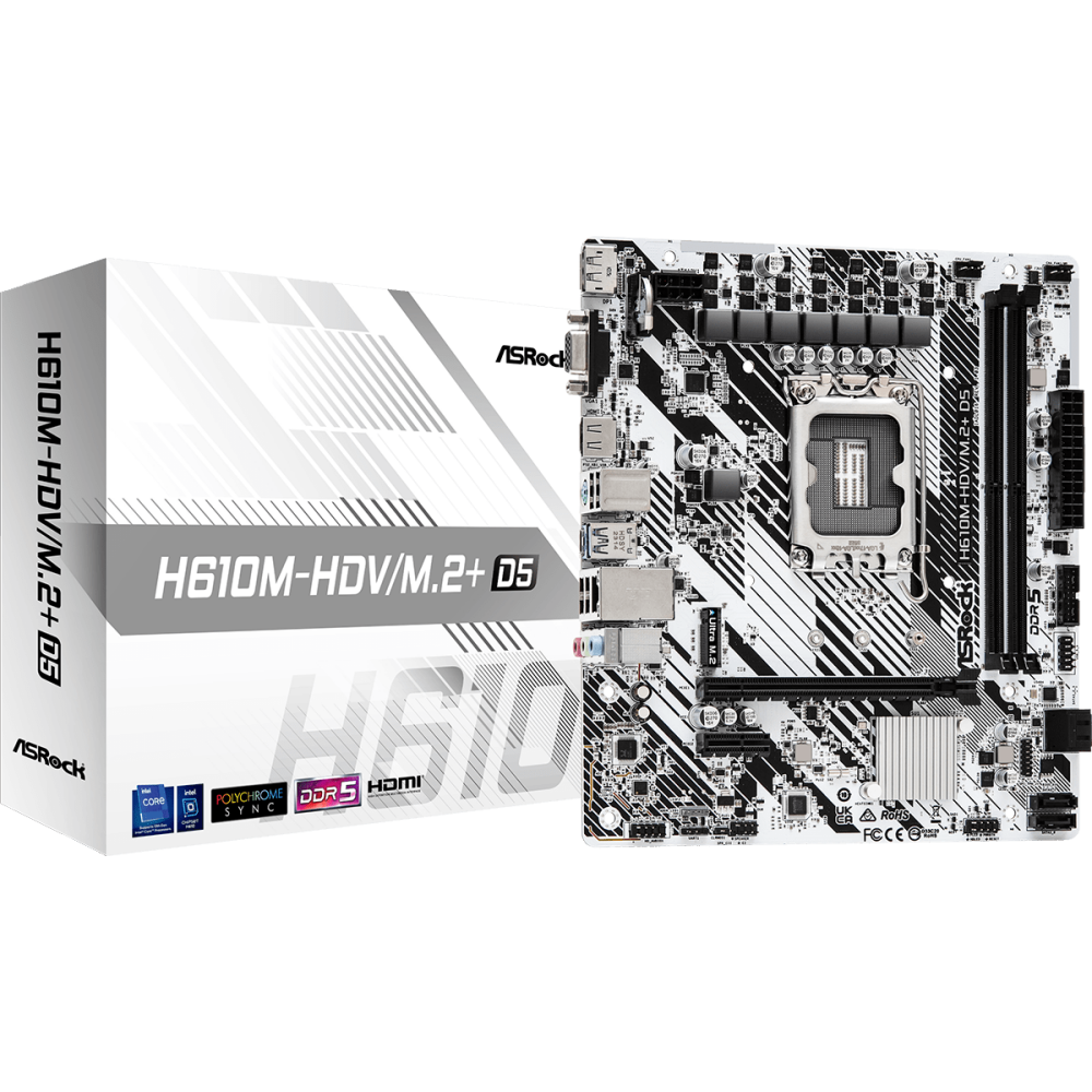 Mainboard ASRock H610M-HDV/M.2+ D5 - Foto 5