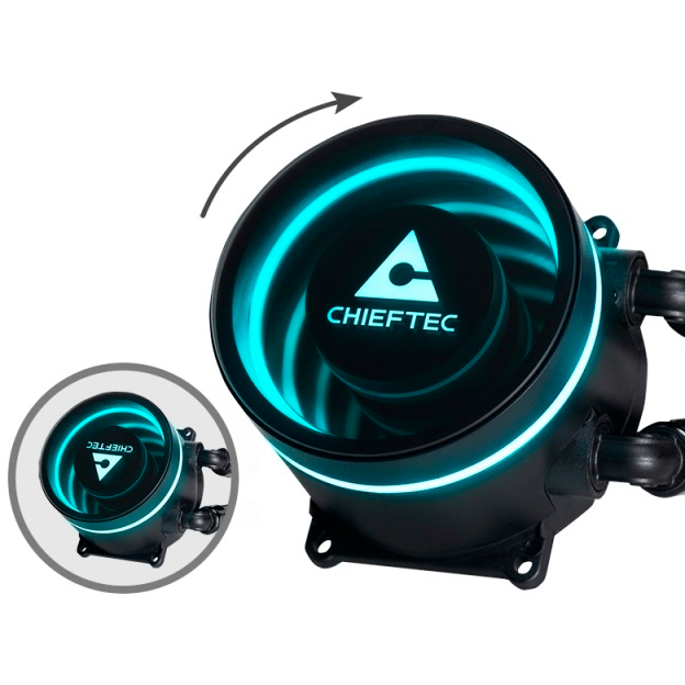 Flüssigkeitskühlsystem Chieftec Iceberg 240 Dark - CLC-240-BLK - Foto 4