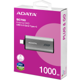 Externer SSD-Speicher 1TB ADATA SC750 Grey (SC750-1000G-CCBK)