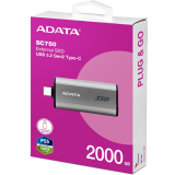 Externer SSD-Speicher 2TB ADATA SC750 Grey (SC750-2000G-CCBK)