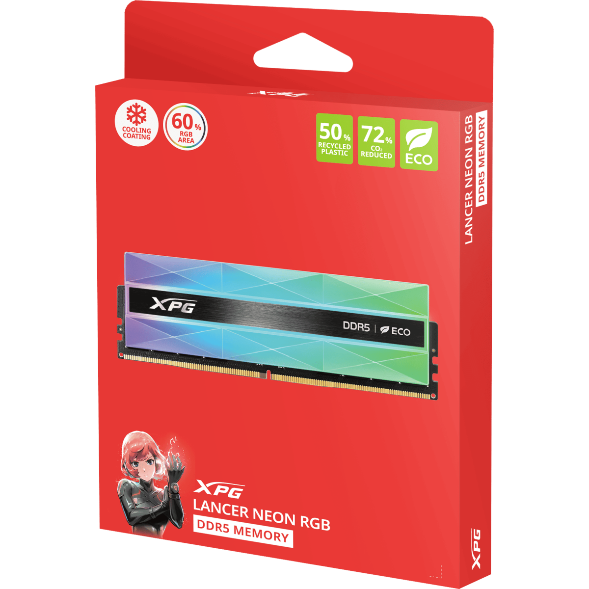 Arbeitsspeicher 32GB DDR5 6400MHz ADATA XPG Lancer Neon RGB (AX5U6400C3216G-DCLANRSG) (2x16GB KIT) - Foto 5