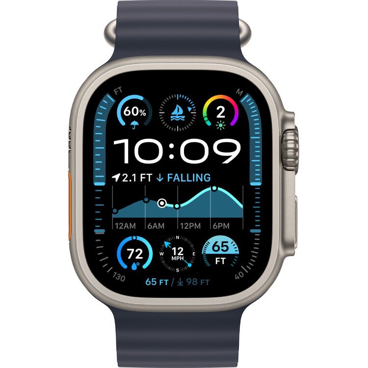 Smartwatch Apple Watch Ultra 2 49mm Natural Titanium Case with Navy Ocean Band (MX4D3FD/A) - Foto 2
