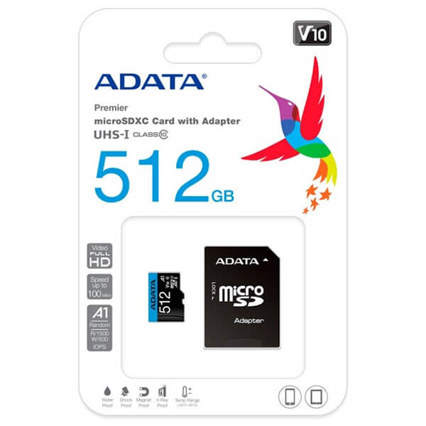 Speicherkarte 512GB MicroSD ADATA + SD adapter (AUSDX512GUICL10A1-RA1) - Foto 2