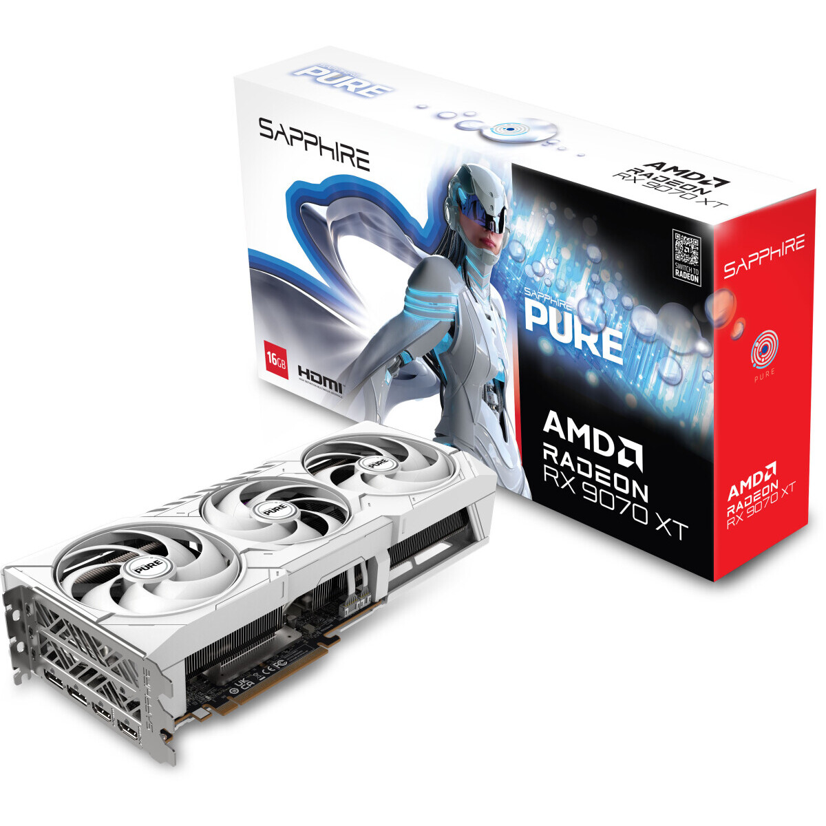 Grafikkarte AMD Radeon RX 9070 XT Sapphire Pure 16GB (11348-02-20G) - Foto 6