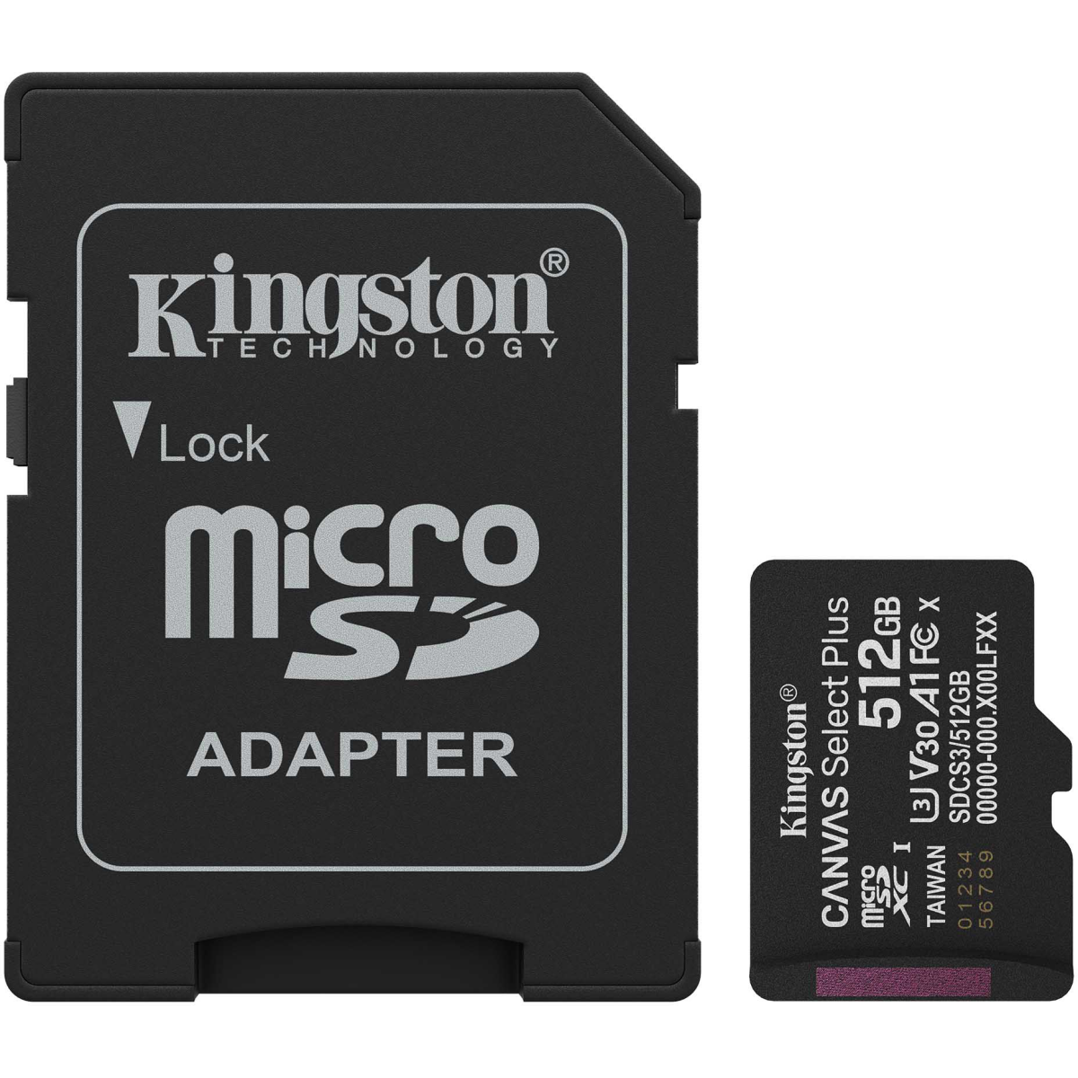 Speicherkarte 512GB MicroSD Kingston Canvas Select Plus + SD adapter (SDCS3/512GB)