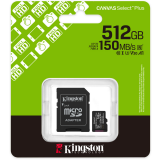 Speicherkarte 512GB MicroSD Kingston Canvas Select Plus + SD adapter (SDCS3/512GB)