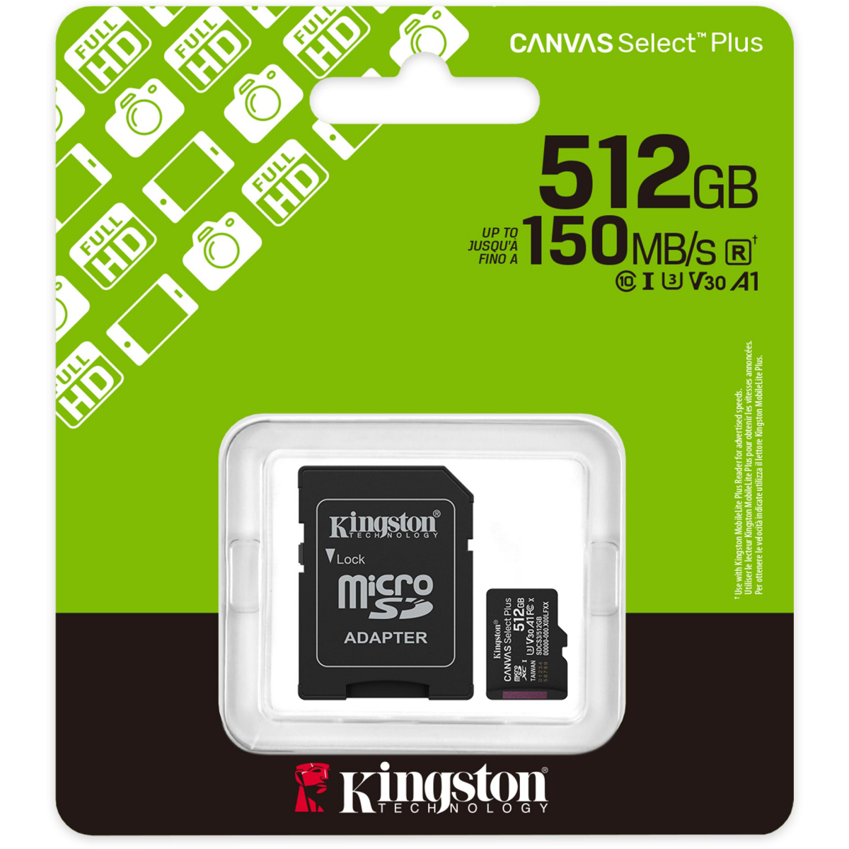 Speicherkarte 512GB MicroSD Kingston Canvas Select Plus + SD adapter (SDCS3/512GB) - Foto 3