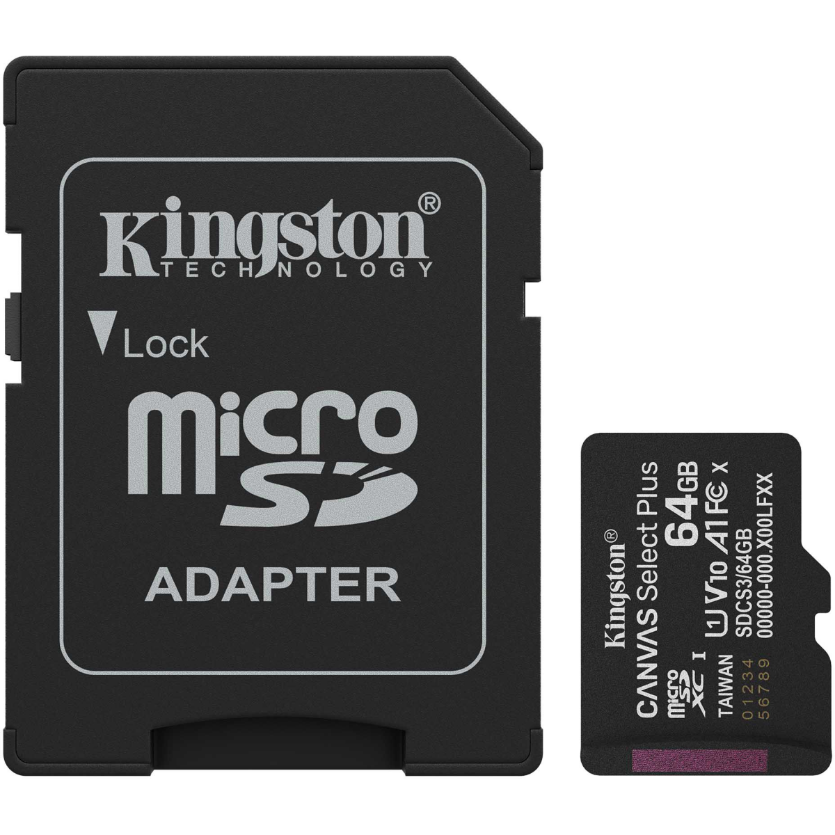 Speicherkarte 64GB MicroSD Kingston Canvas Select Plus + SD adapter (SDCS3/64GB)