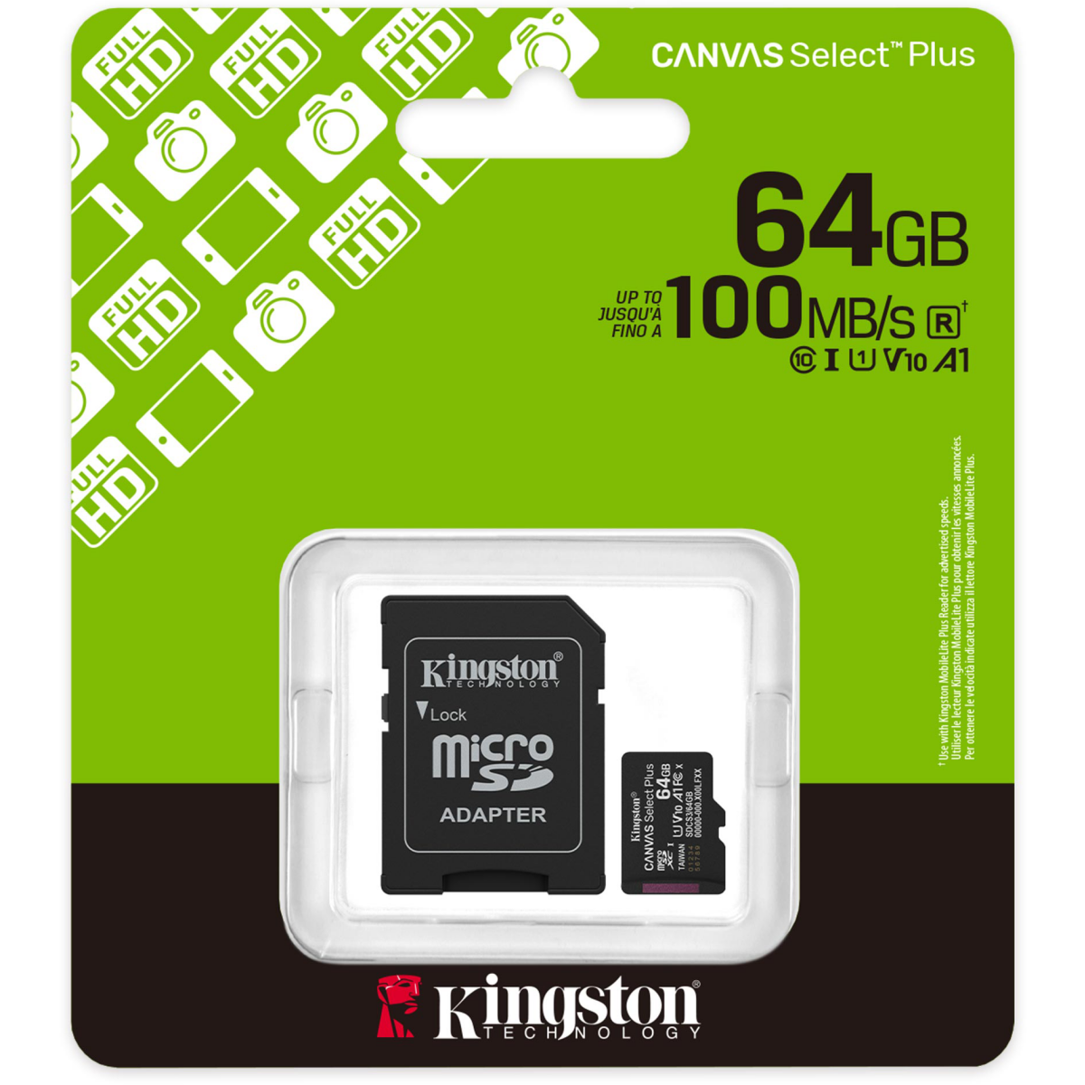 Speicherkarte 64GB MicroSD Kingston Canvas Select Plus + SD adapter (SDCS3/64GB) - Foto 3