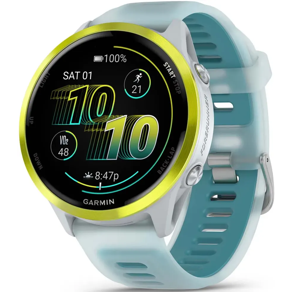 Smartuhren Garmin Forerunner 570 47mm Amp Yellow with Translucent Whitestone/Turquoise Band - 010-02971-01