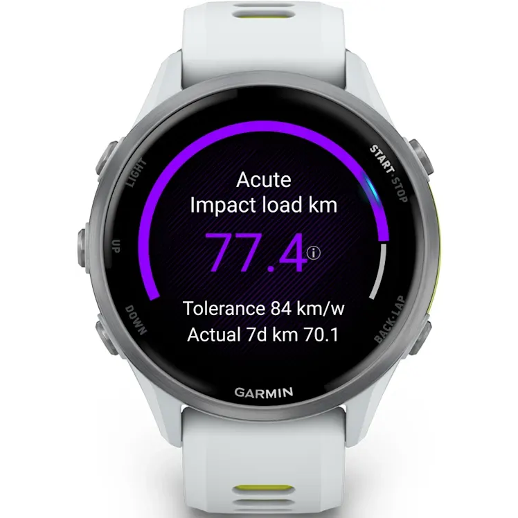 Smartuhren Garmin Forerunner 970 Titanium with Whitestone Case and Whitestone/Translucent Amp Yellow Band - 010-02969-11 - Foto 3