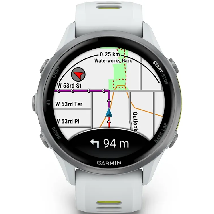Smartuhren Garmin Forerunner 970 Titanium with Whitestone Case and Whitestone/Translucent Amp Yellow Band - 010-02969-11 - Foto 4