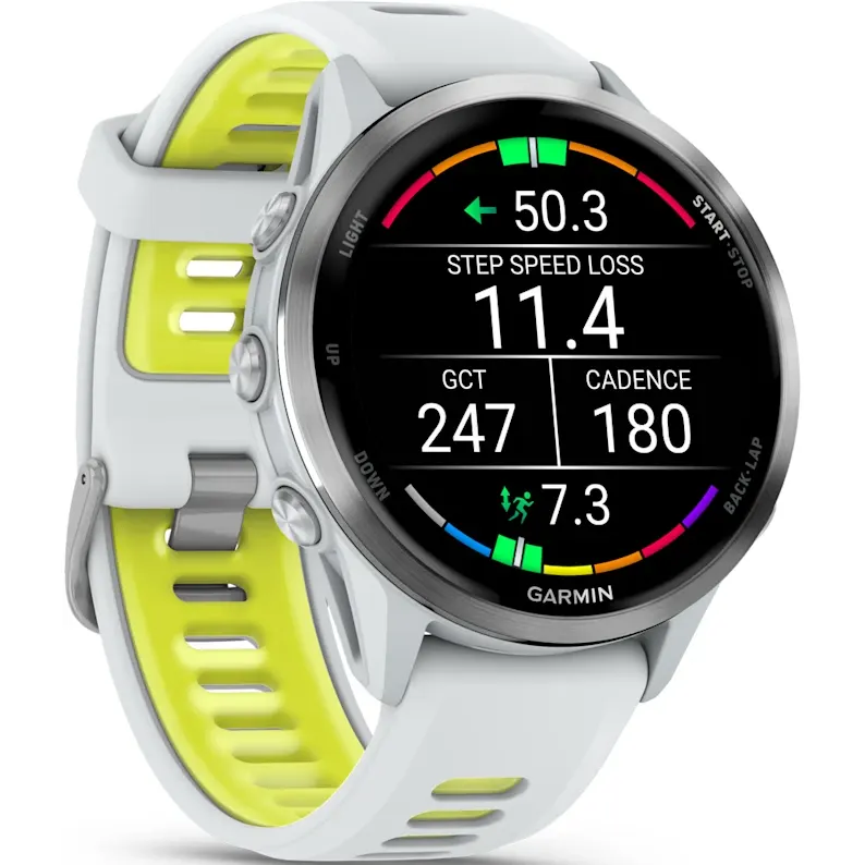 Smartuhren Garmin Forerunner 970 Titanium with Whitestone Case and Whitestone/Translucent Amp Yellow Band - 010-02969-11 - Foto 5