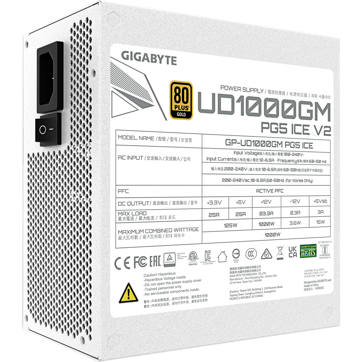 Netzteil 1000W Gigabyte GP-UD1000GM PG5 ICE - Foto 6