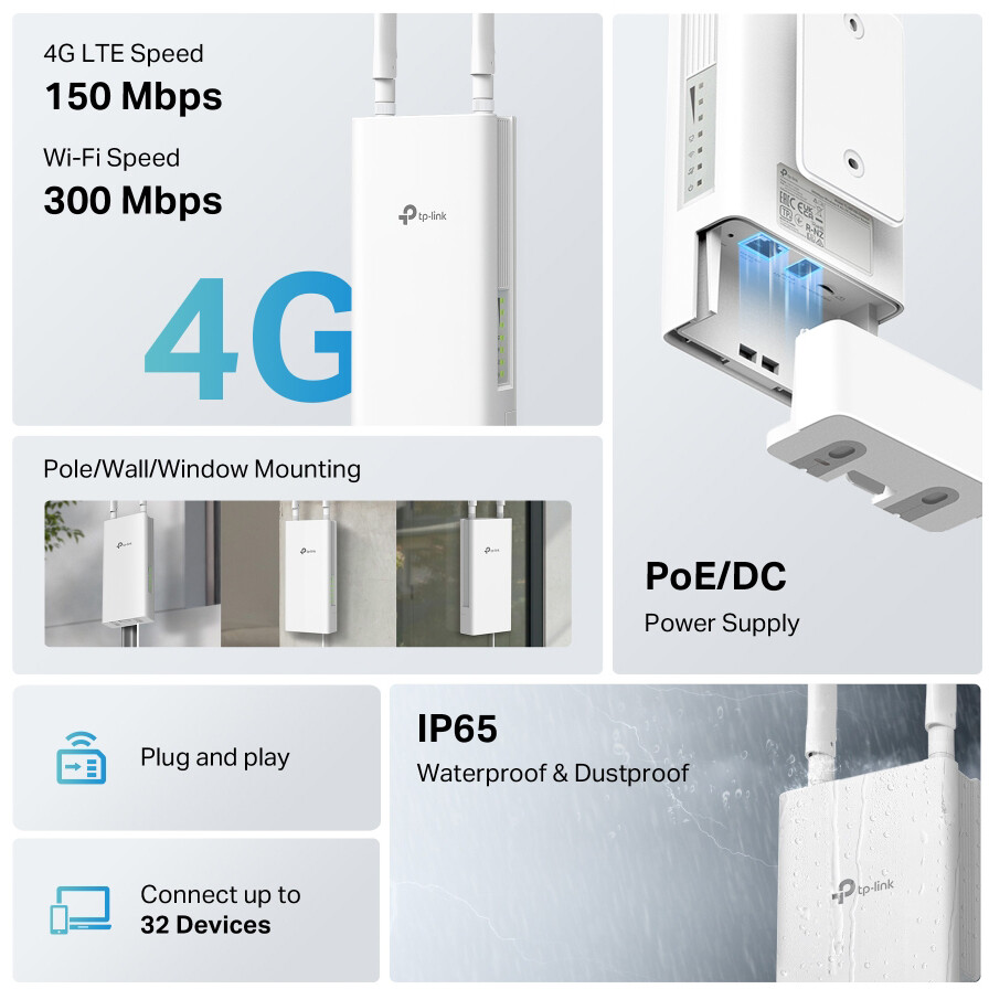 WLAN-Router TP-Link TL-MR100-OUTDOOR - Foto 4