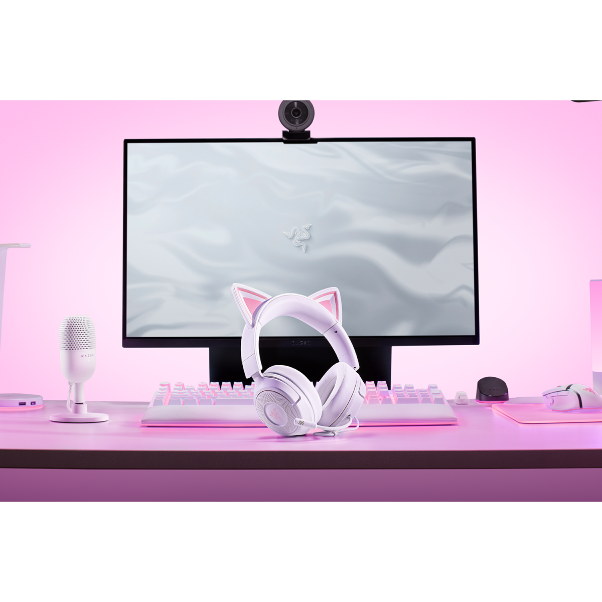 Headset Razer Kraken Kitty V3 X White - RZ04-05350300-R3M1 - Foto 5