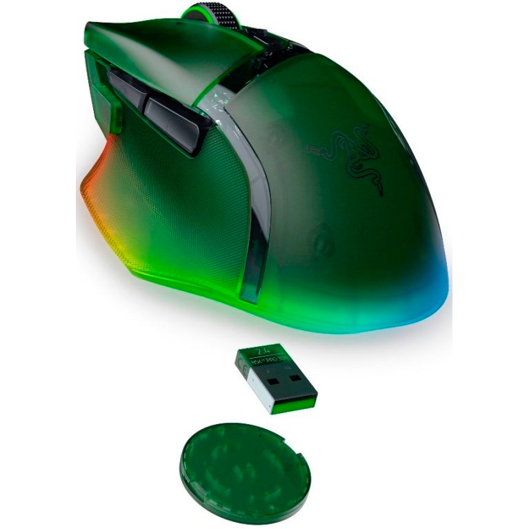 Maus Razer Basilisk V3 Pro 35K Phantom Green Edition - RZ01-05240300-R3G1 - Foto 4