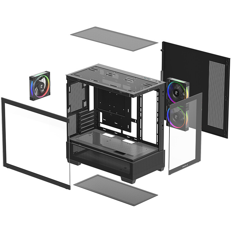 Gehäuse DeepCool CG380 3F Black - R-CG380-BKAGM3-G - Foto 9