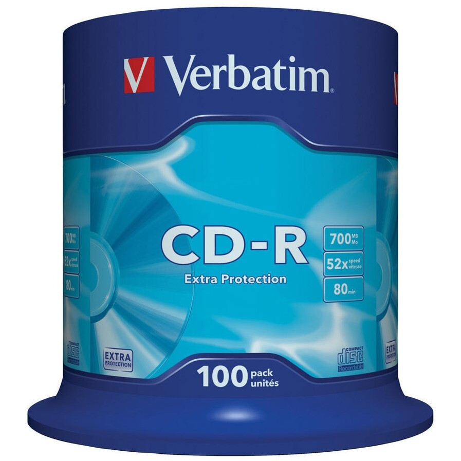 CD-R Laufwerk Verbatim 700MB 52x Extra Protection Cake Box (100 pcs) - 43411